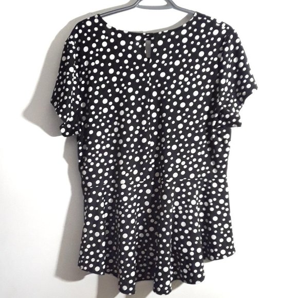 Brody Myles Collection Polka Dot Peplum Top Ladies 1X - Picture 2 of 5